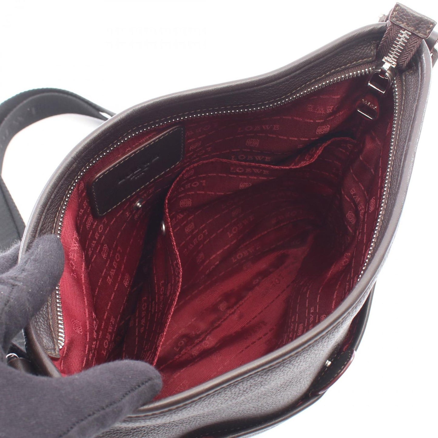 LOEWE Anagram Leather Messenger Bag