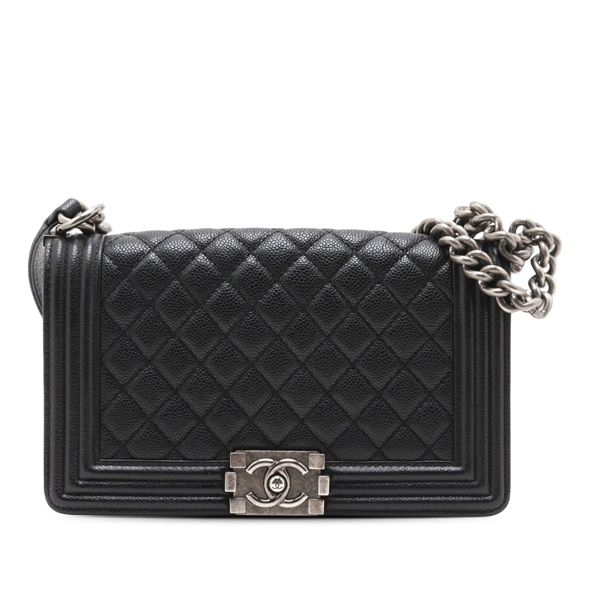 Chanel Old Medium Quilted Caviar Boy Flap