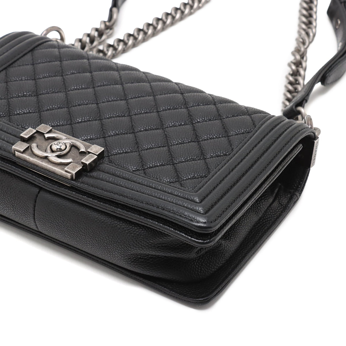 Chanel Old Medium Quilted Caviar Boy Flap