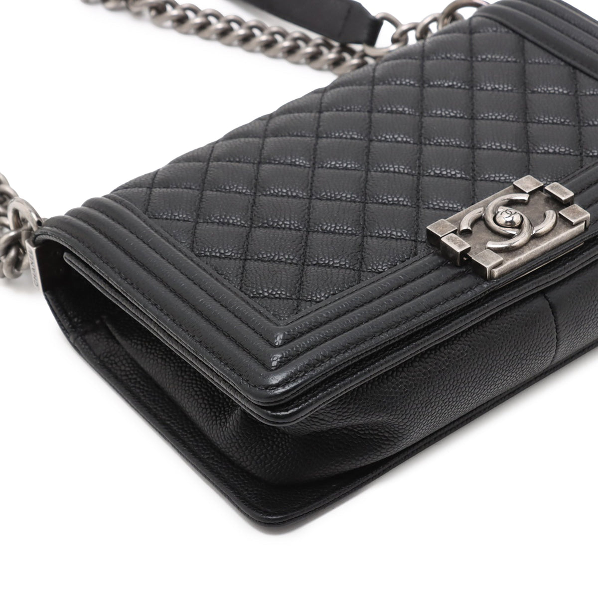 Chanel Old Medium Quilted Caviar Boy Flap