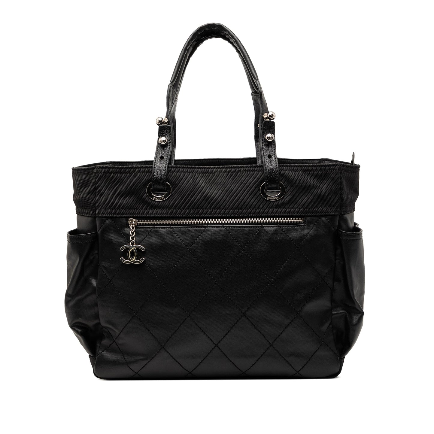 Large Quilted Coated Canvas Paris Biarritz Tote