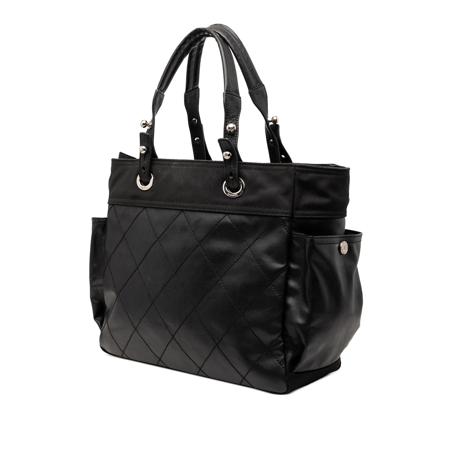 Large Quilted Coated Canvas Paris Biarritz Tote
