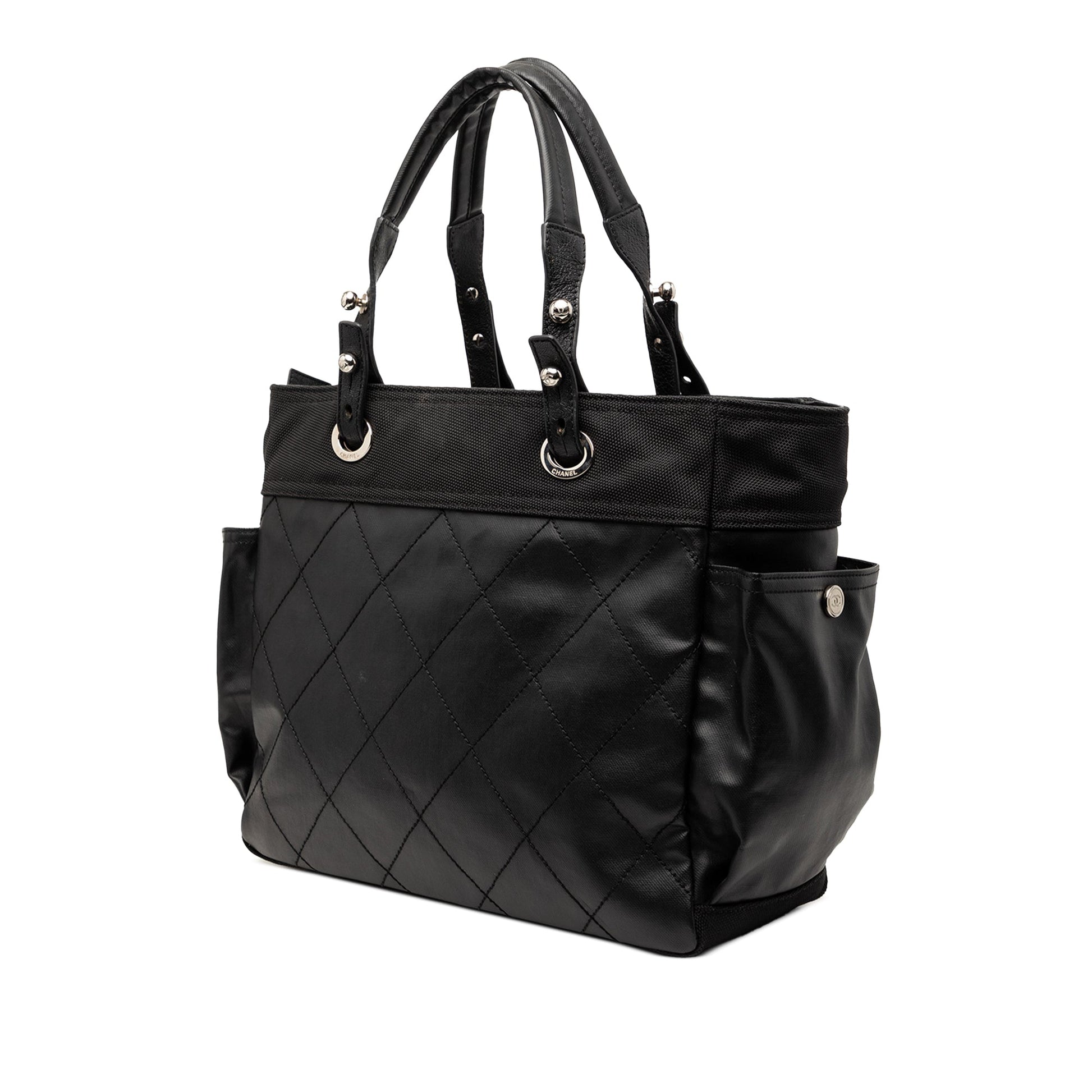 Large Quilted Coated Canvas Paris Biarritz Tote