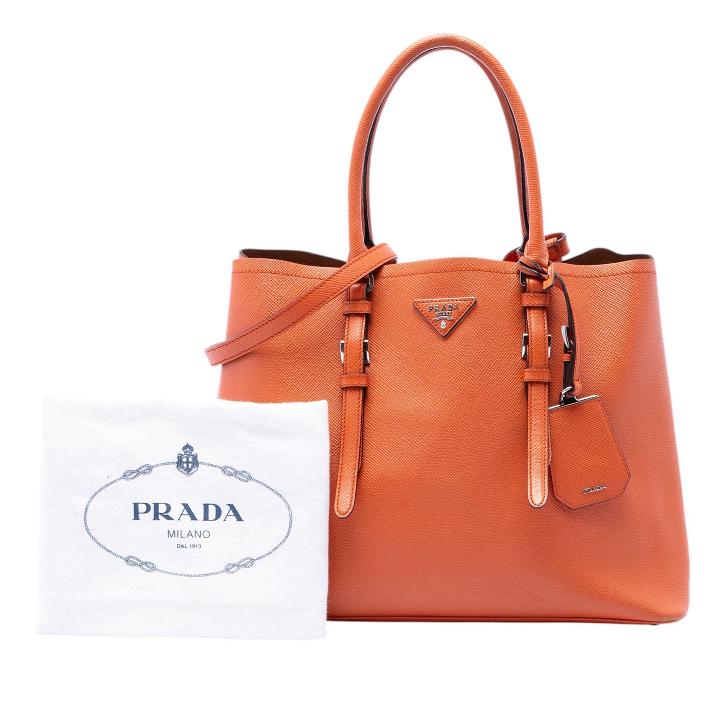 Prada Medium Saffiano Cuir Double Handle Satchel