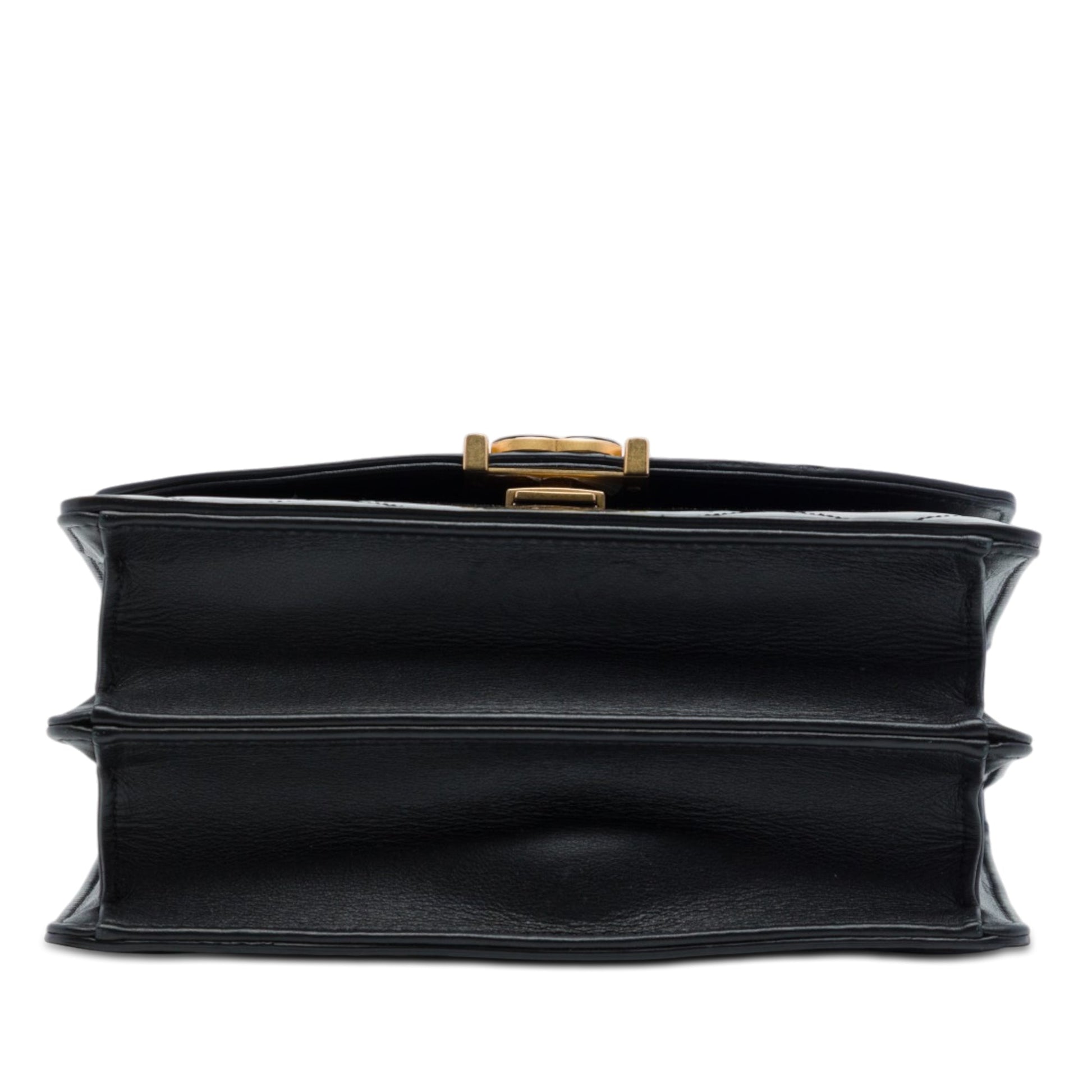 Chanel CC Quilted Patent Accordion Pushlock Top Handle Flap