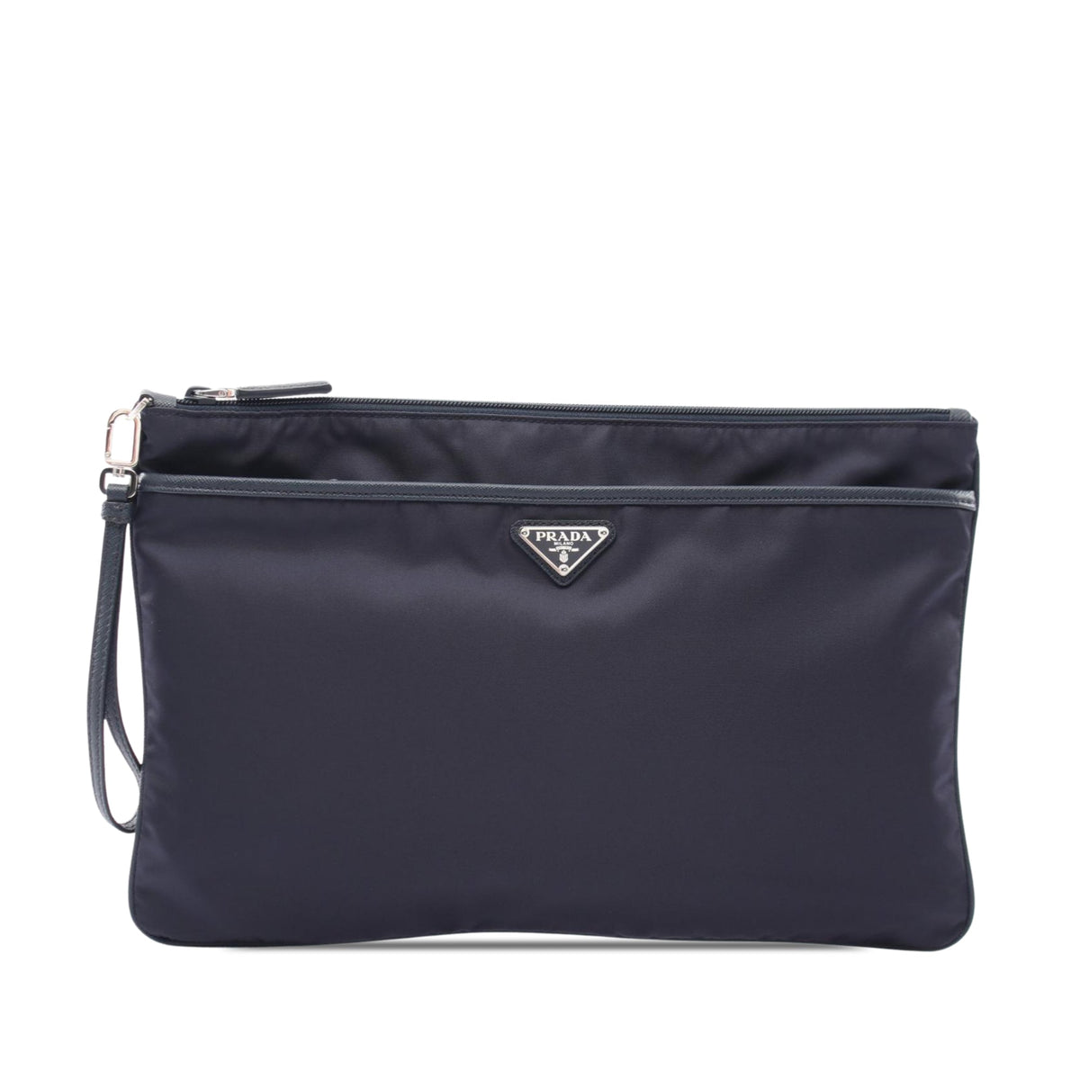Prada Saffiano Trimmed Tessuto Clutch