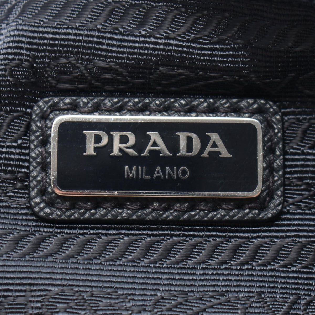 Prada Saffiano Trimmed Tessuto Clutch