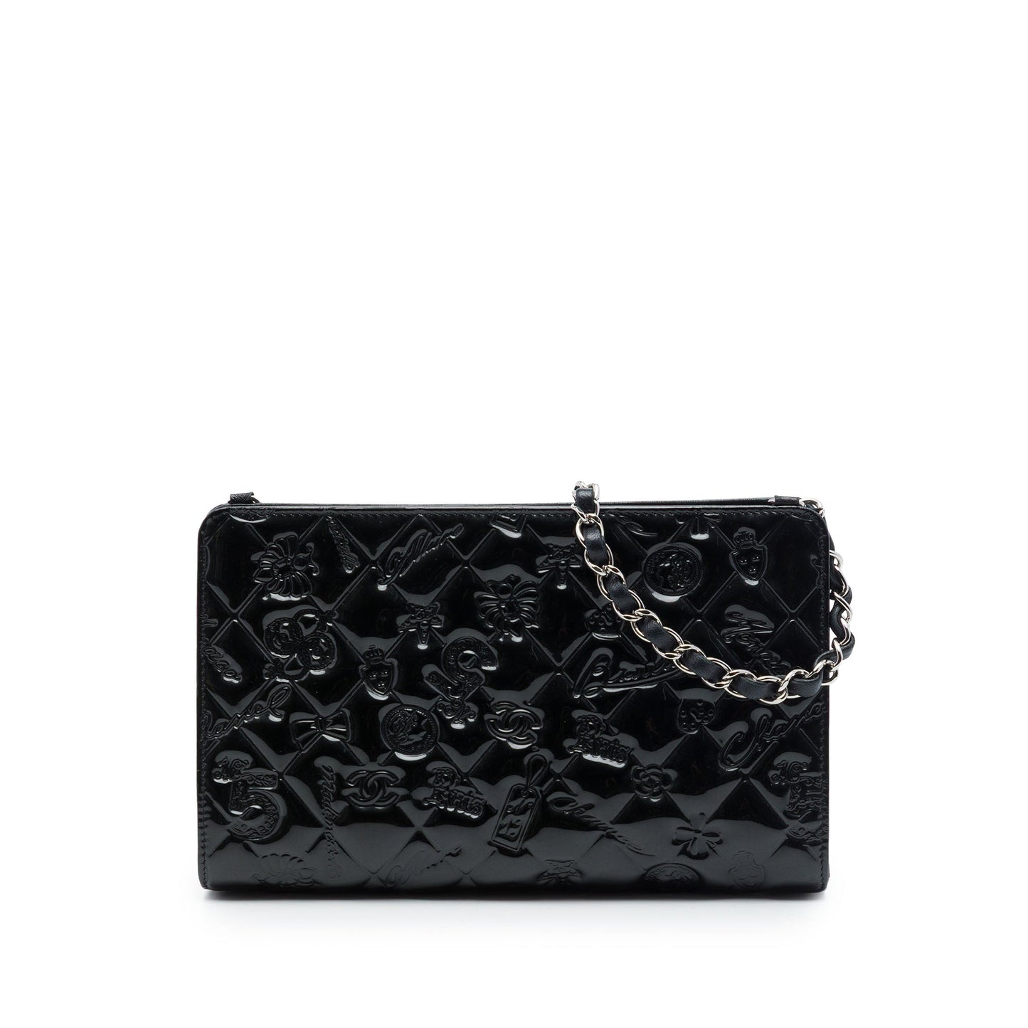 Chanel Quilted Patent Embossed Lucky Symbols Pochette
