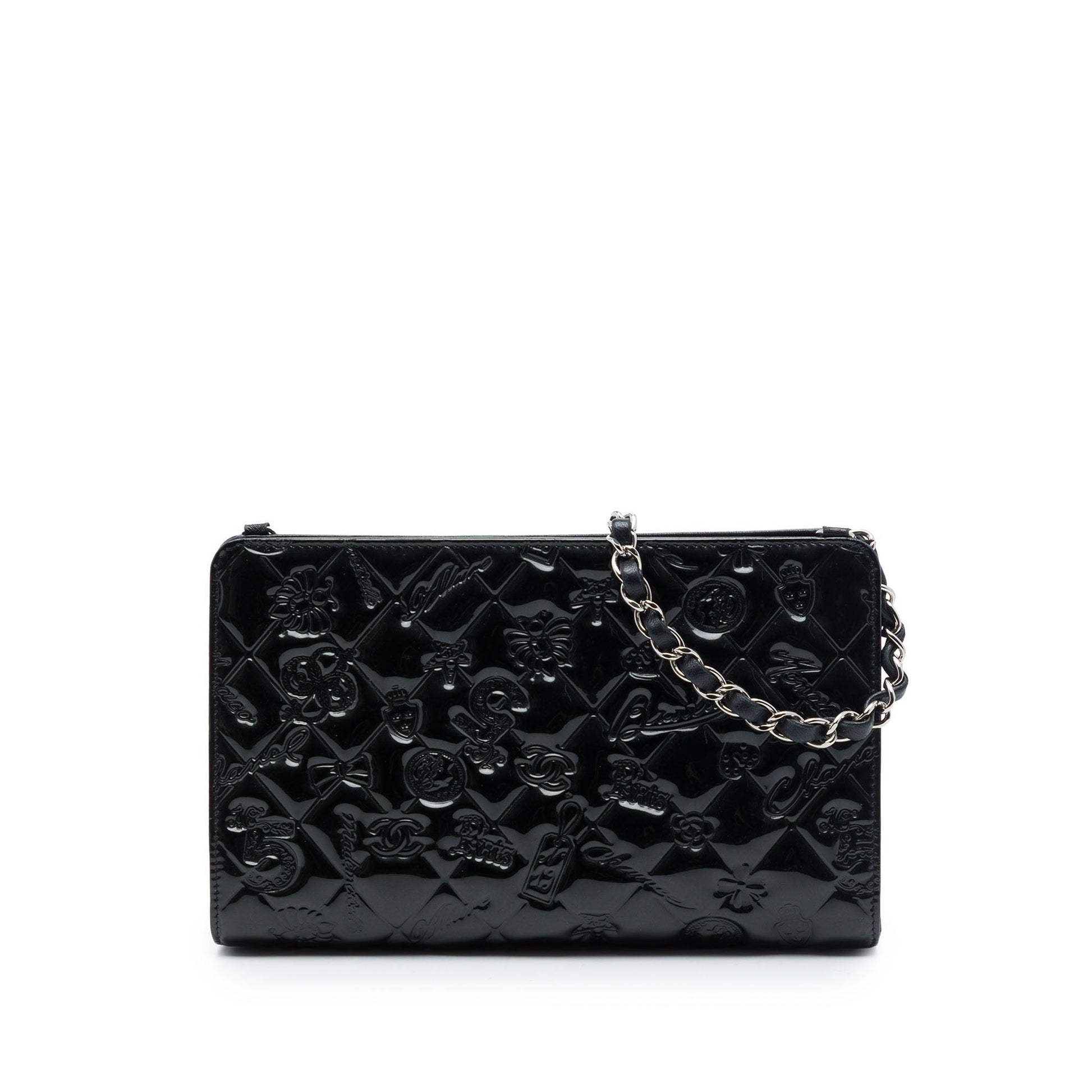 Chanel Quilted Patent Embossed Lucky Symbols Pochette
