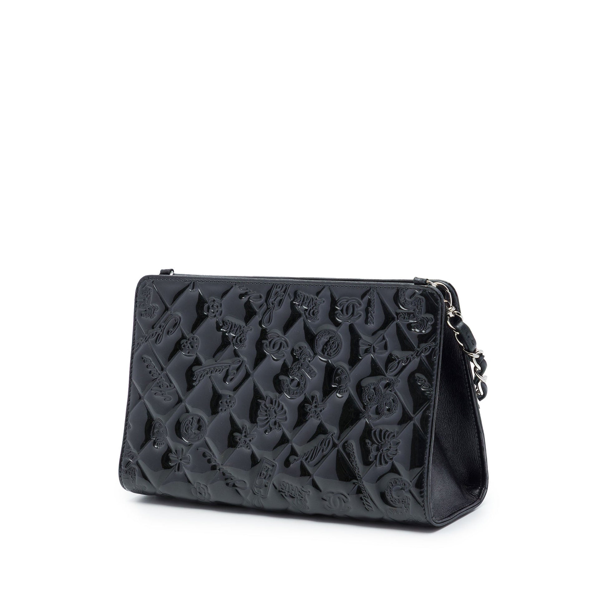 Chanel Quilted Patent Embossed Lucky Symbols Pochette