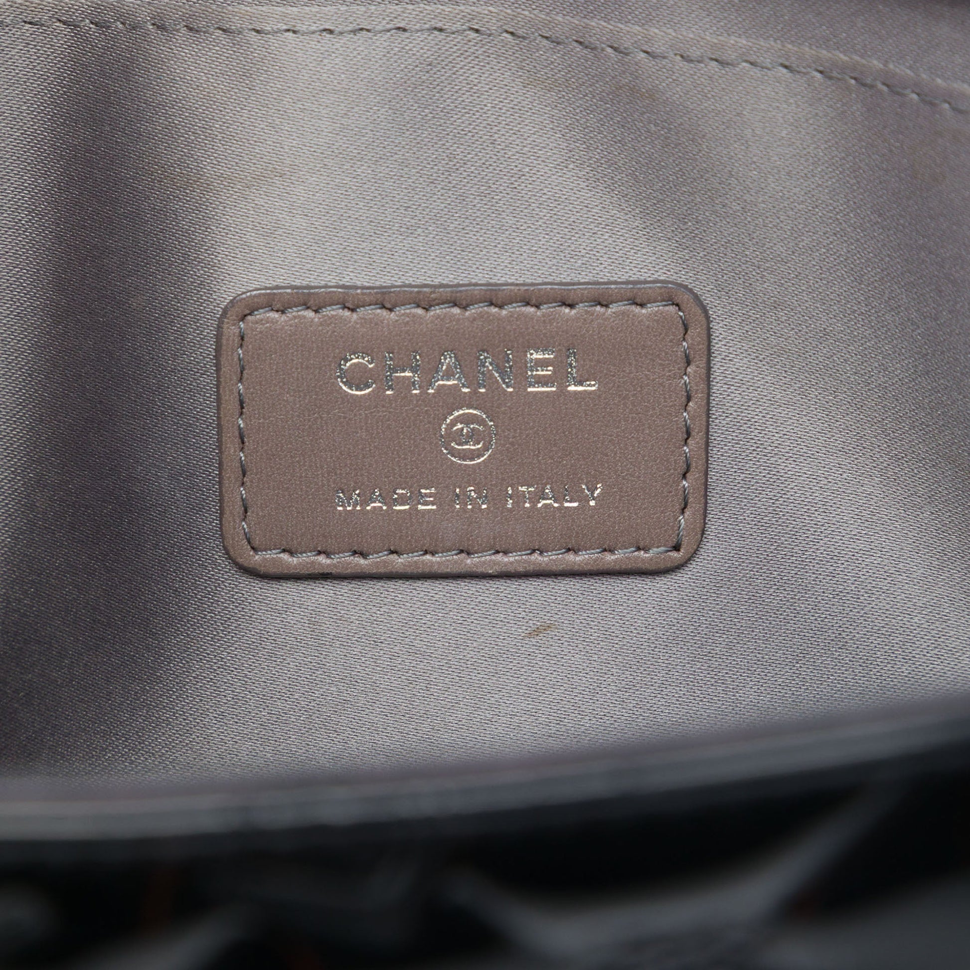 Chanel Quilted Patent Embossed Lucky Symbols Pochette