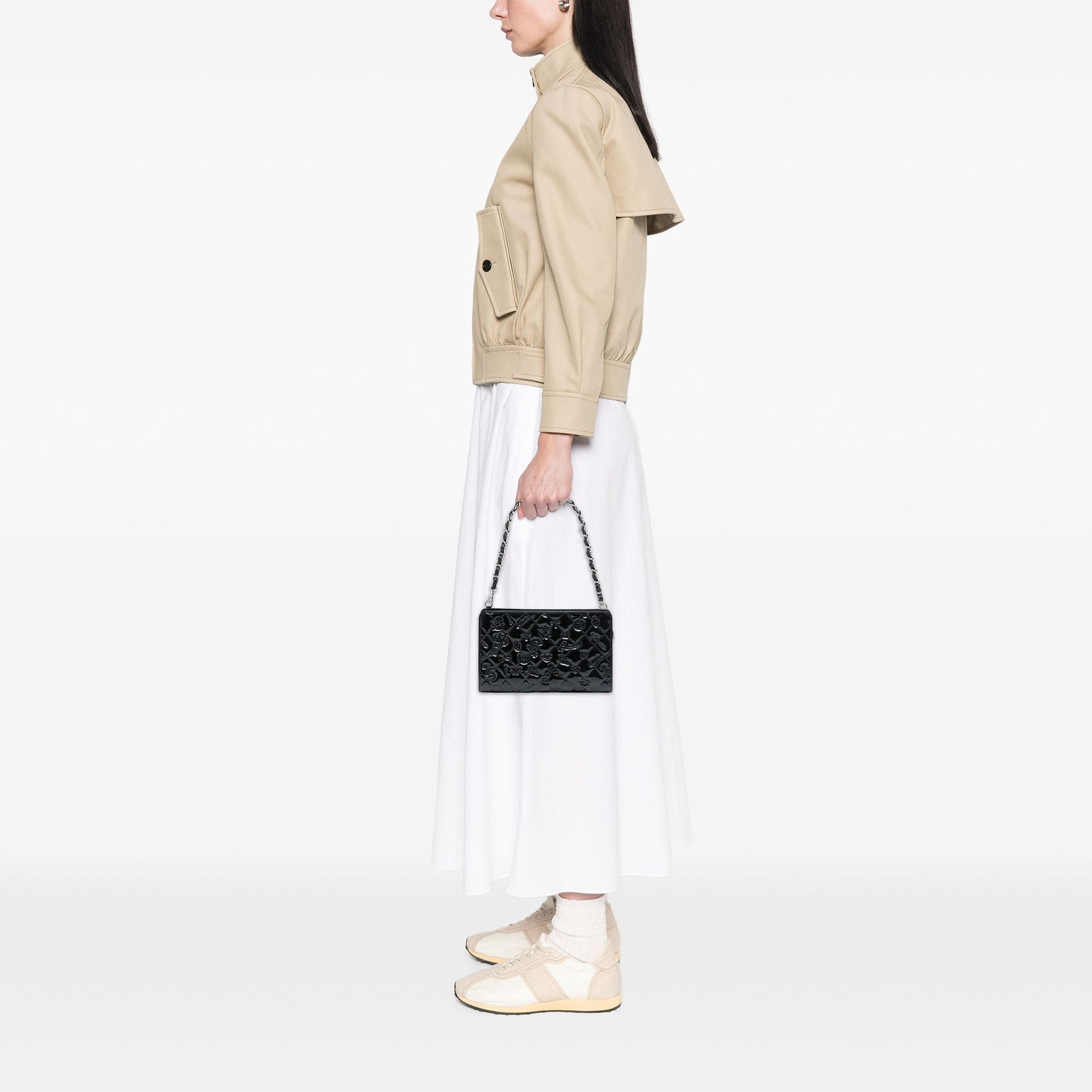 Chanel Quilted Patent Embossed Lucky Symbols Pochette