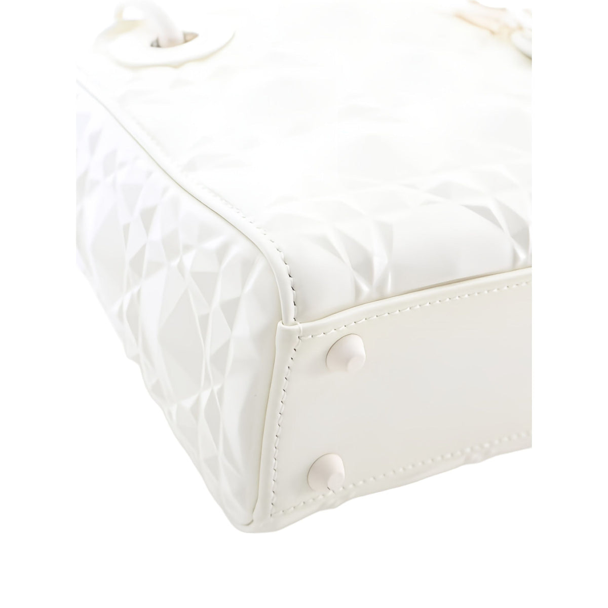 Dior Mini Ultra Matte Calfskin Diamond Cannage Lady Dior — White