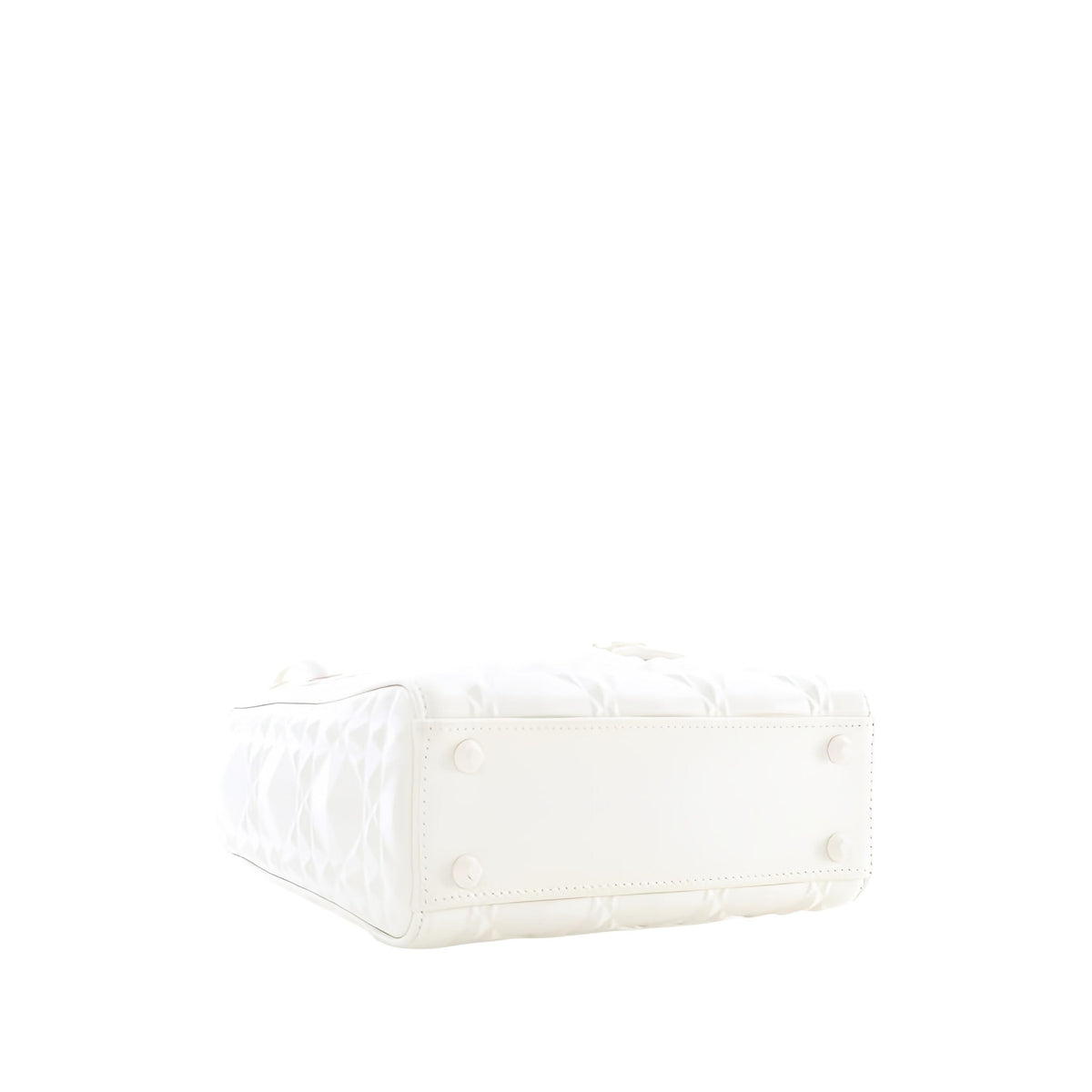 Dior Mini Ultra Matte Calfskin Diamond Cannage Lady Dior — White
