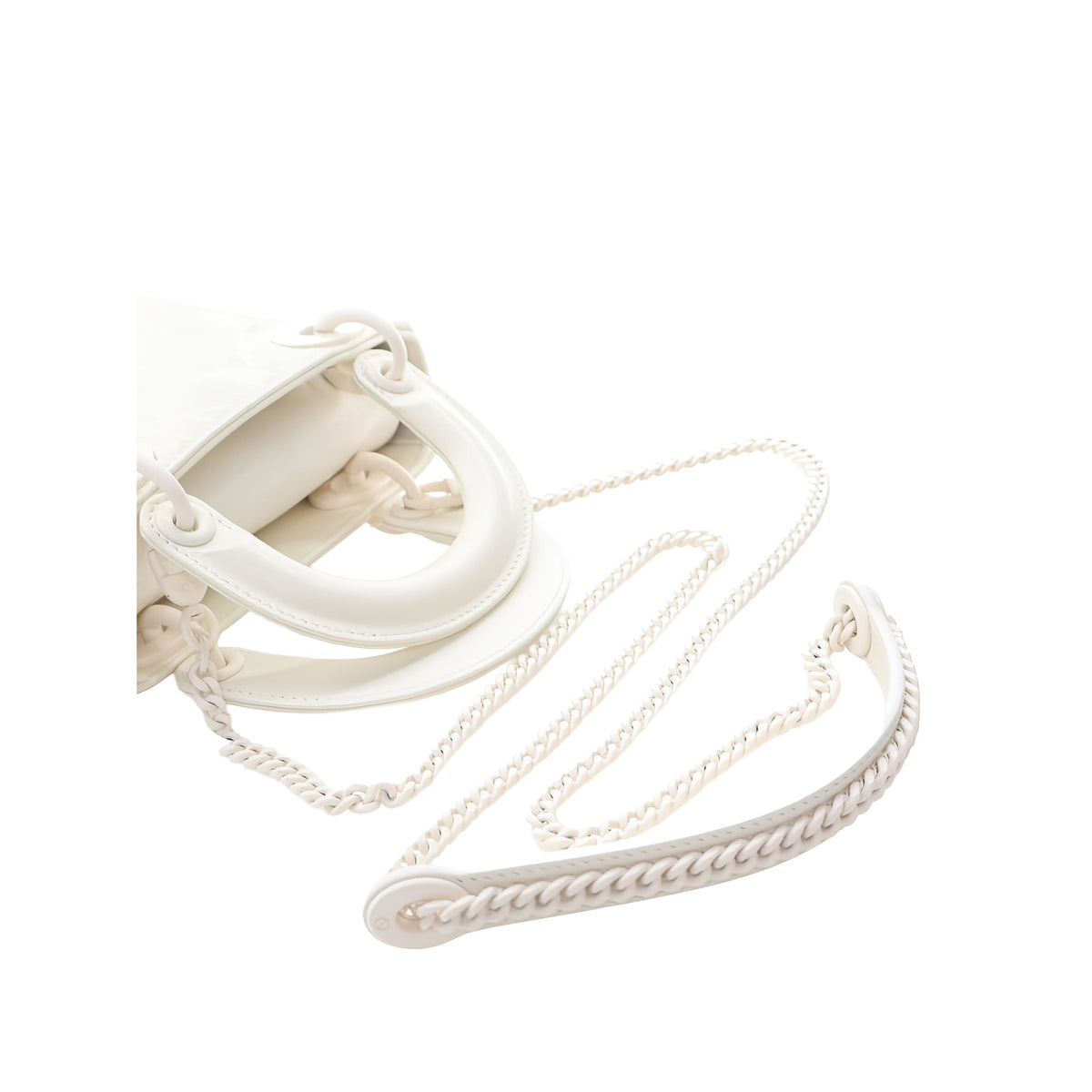 Dior Mini Ultra Matte Calfskin Diamond Cannage Lady Dior — White
