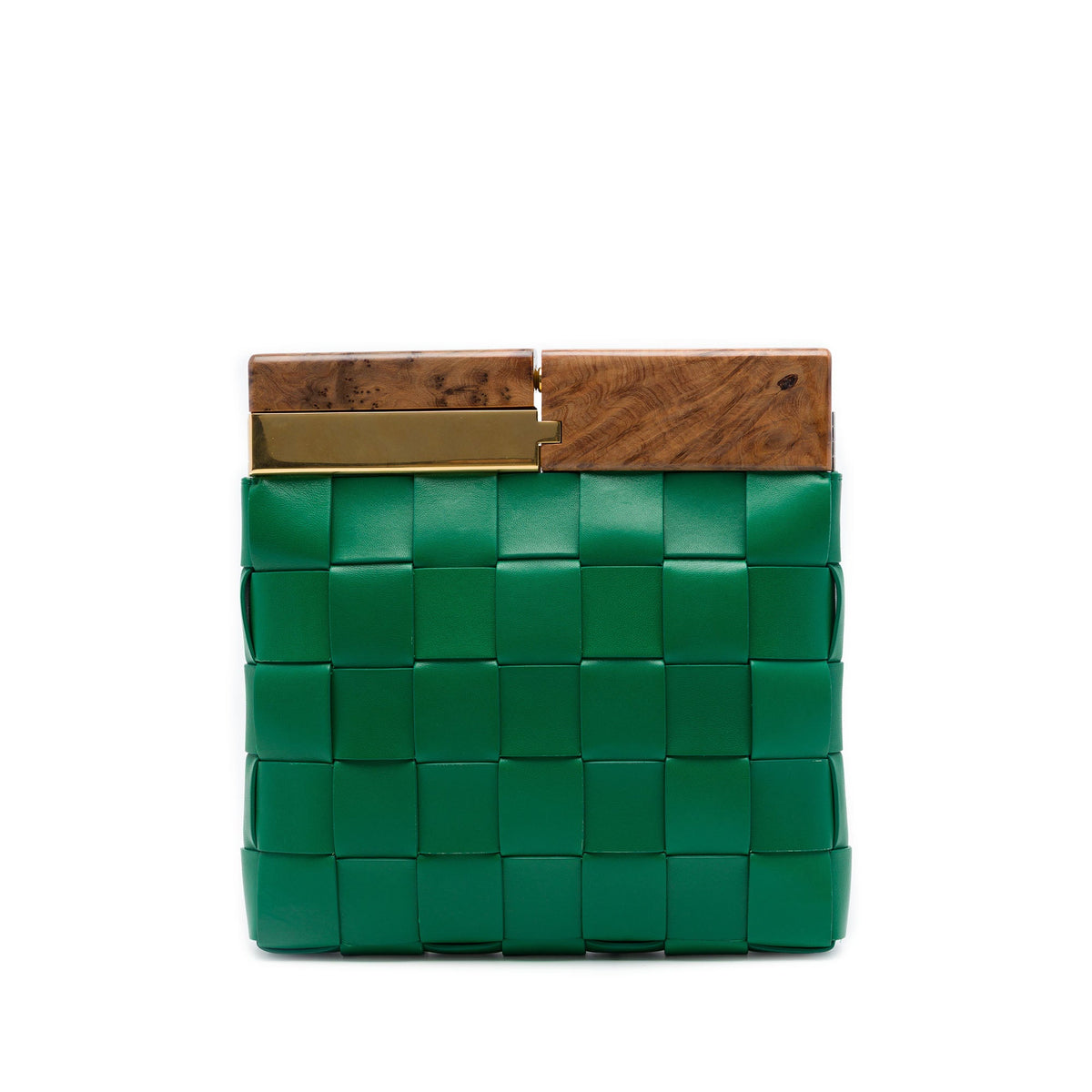 Bottega Veneta Lambskin Maxi Intrecciato The Snap Clutch