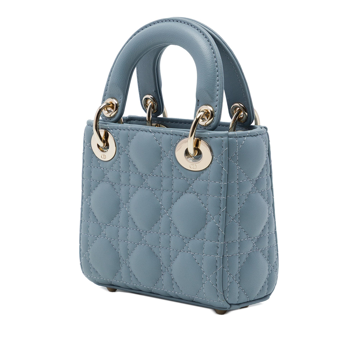 Dior Micro Lambskin Cannage Lady Dior — Blue