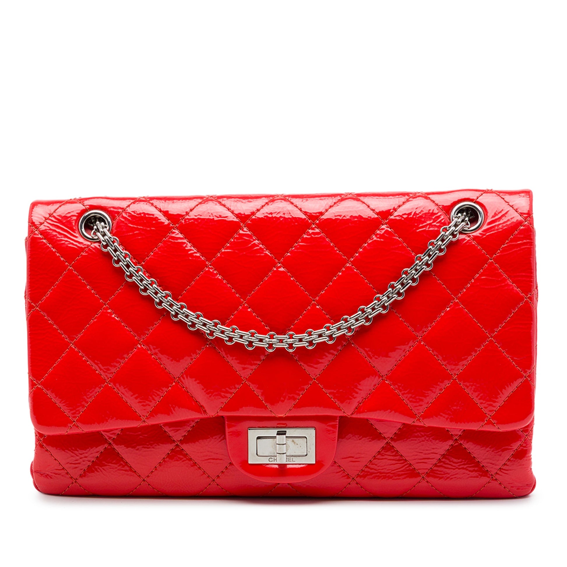 Chanel Quilted Crinkled Patent Reissue 2.55 Double Flap 227