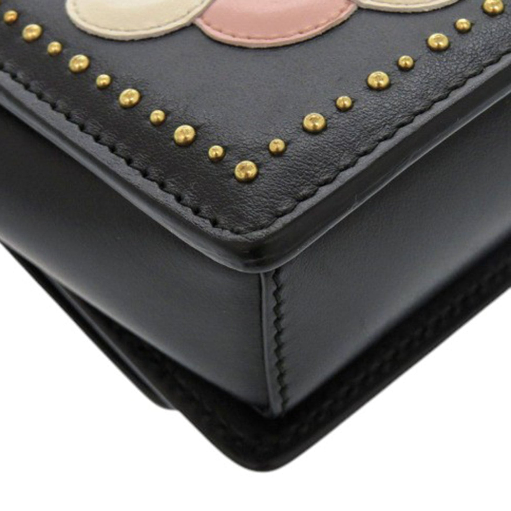 Ferragamo Studded Leather Ladybug Vara Bow Crossbody