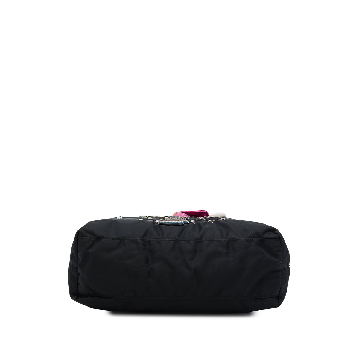 Prada Saffiano Trimmed Tessuto Robot Convertible Tote — Black