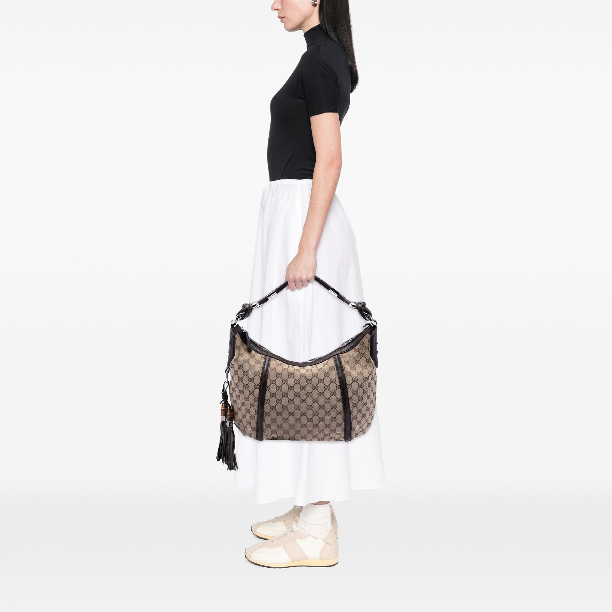 Gucci GG Canvas Techno Horsebit Hobo