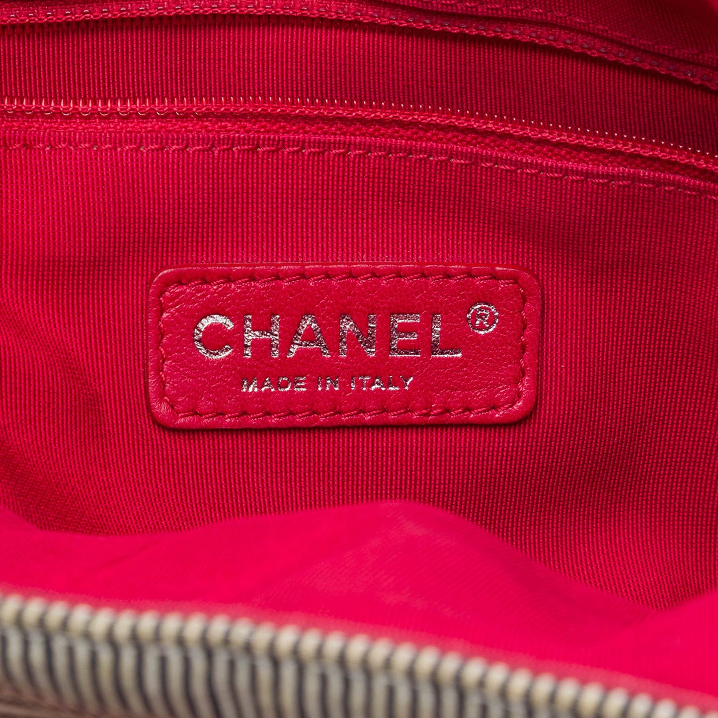 Chanel CC Quilted Denim Grosgrain Drawstring Tote