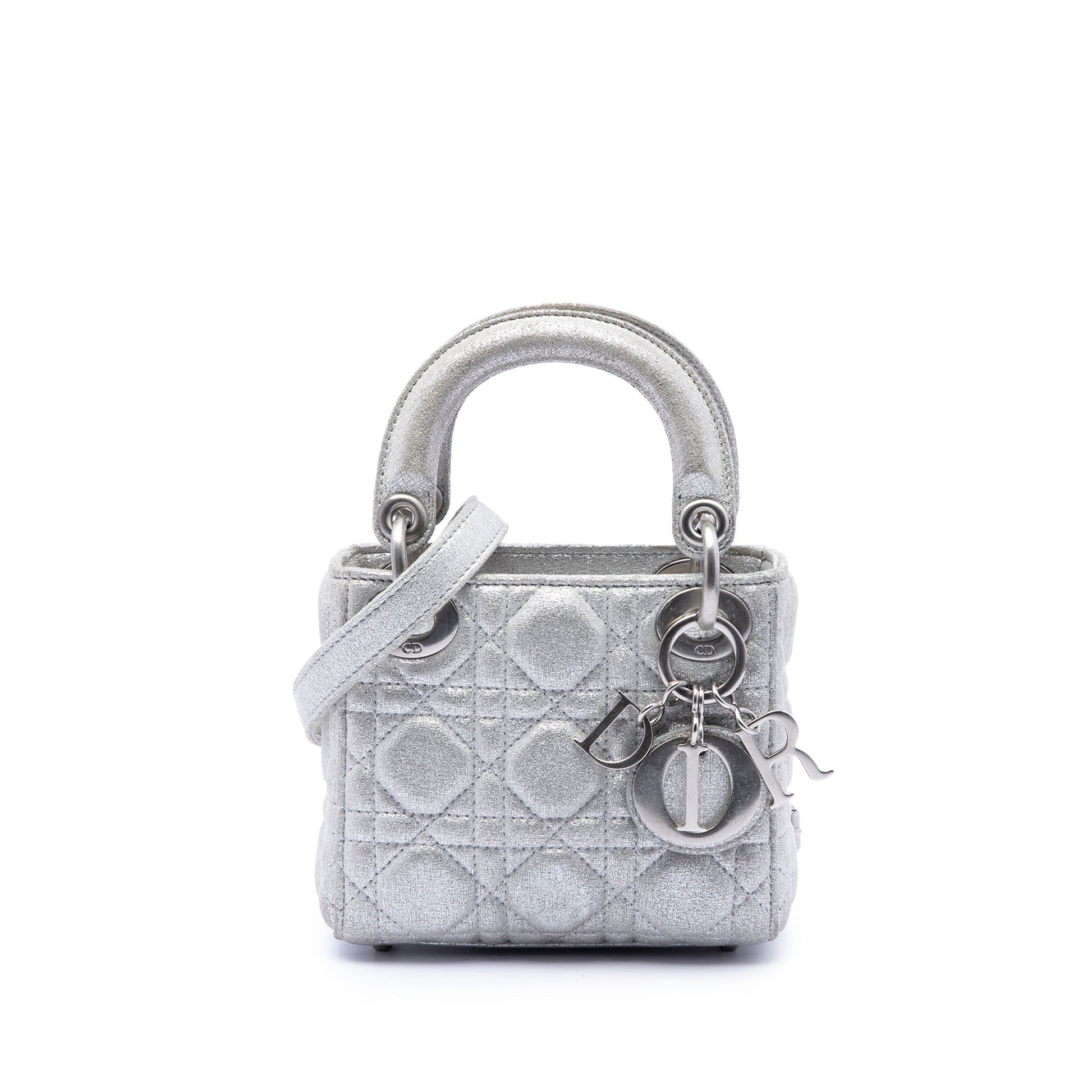 Dior Micro Metallic Calfskin Cannage Lady Dior