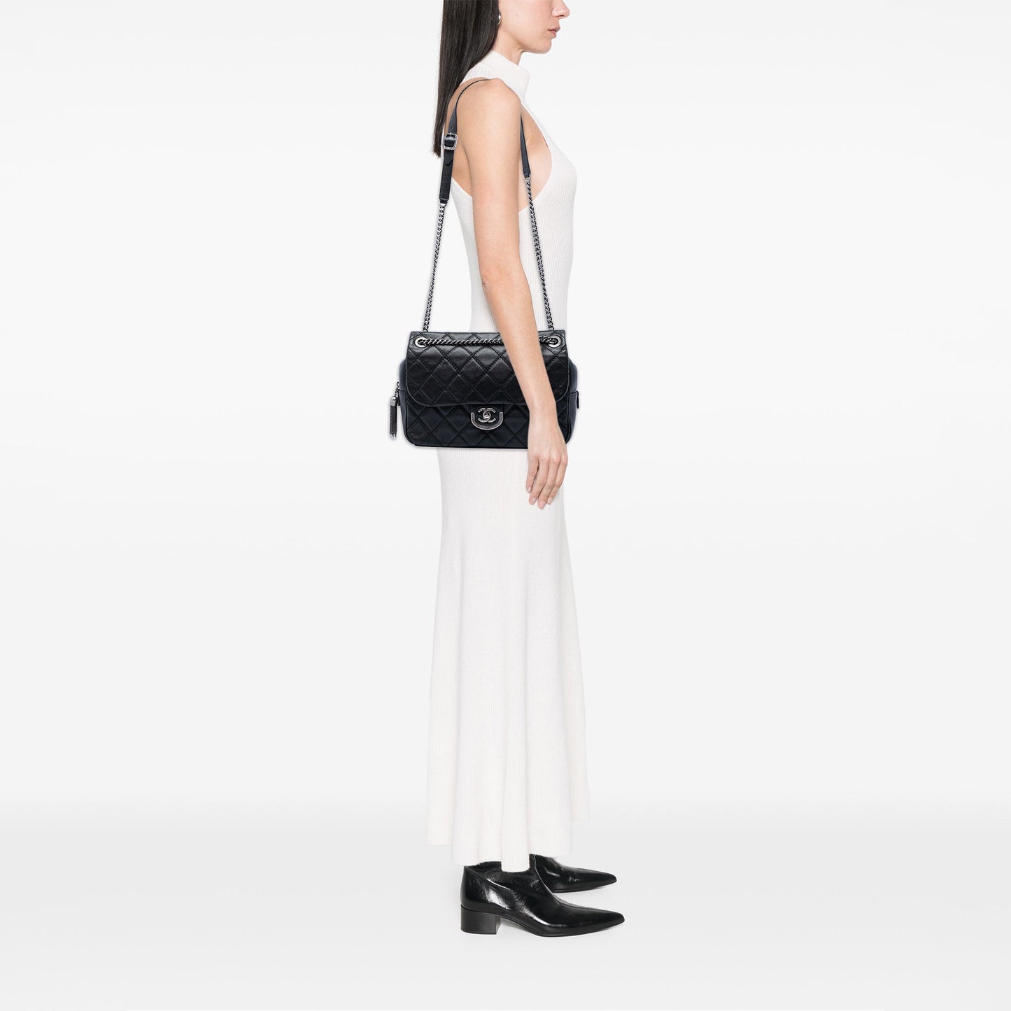 Chanel Paris Edinburgh Jumbo Quilted Calfskin Coco Sporran Flap