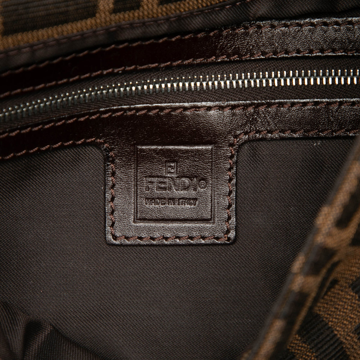 Fendi Zucca Canvas Baguette — Brown
