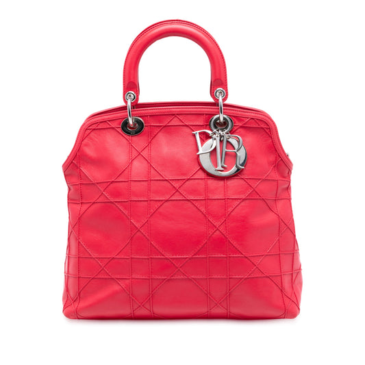 Dior Medium Lambskin Cannage Polochon Granville Satchel