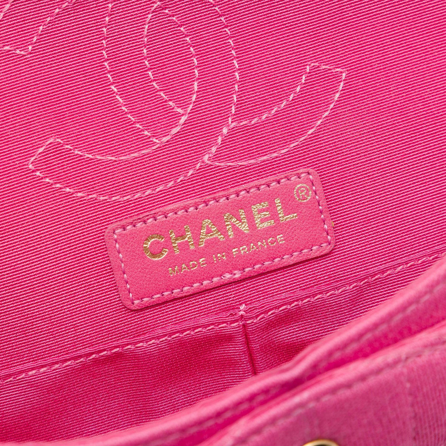 Chanel Croc Quilted Jersey Reissue 2.55 East West Double Flap