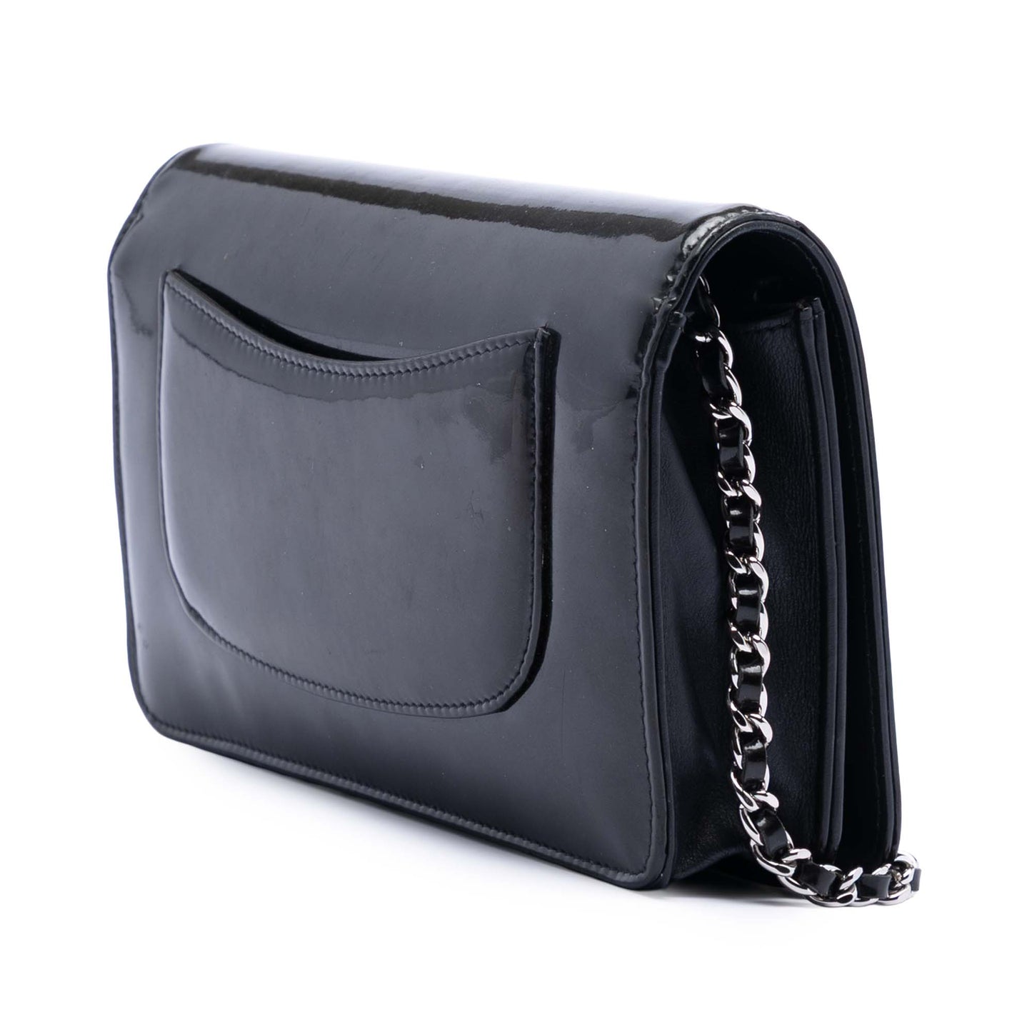 Chanel CC Patent Strass Embellished Wallet On Chain