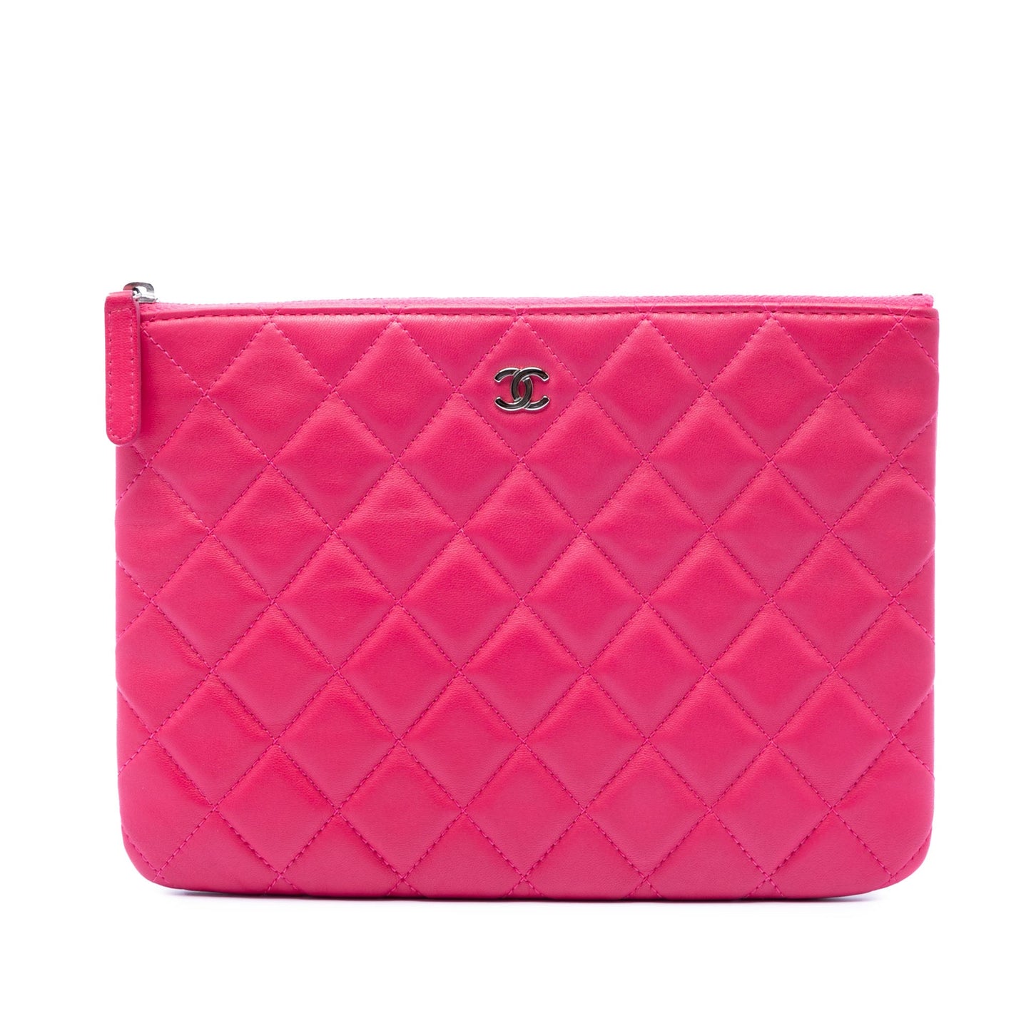 Chanel Small Quilted Lambskin O Case Clutch