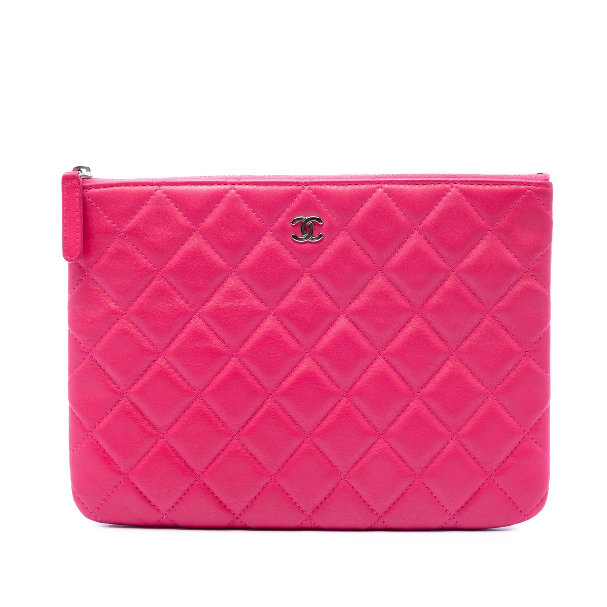 Chanel Small Quilted Lambskin O Case Clutch