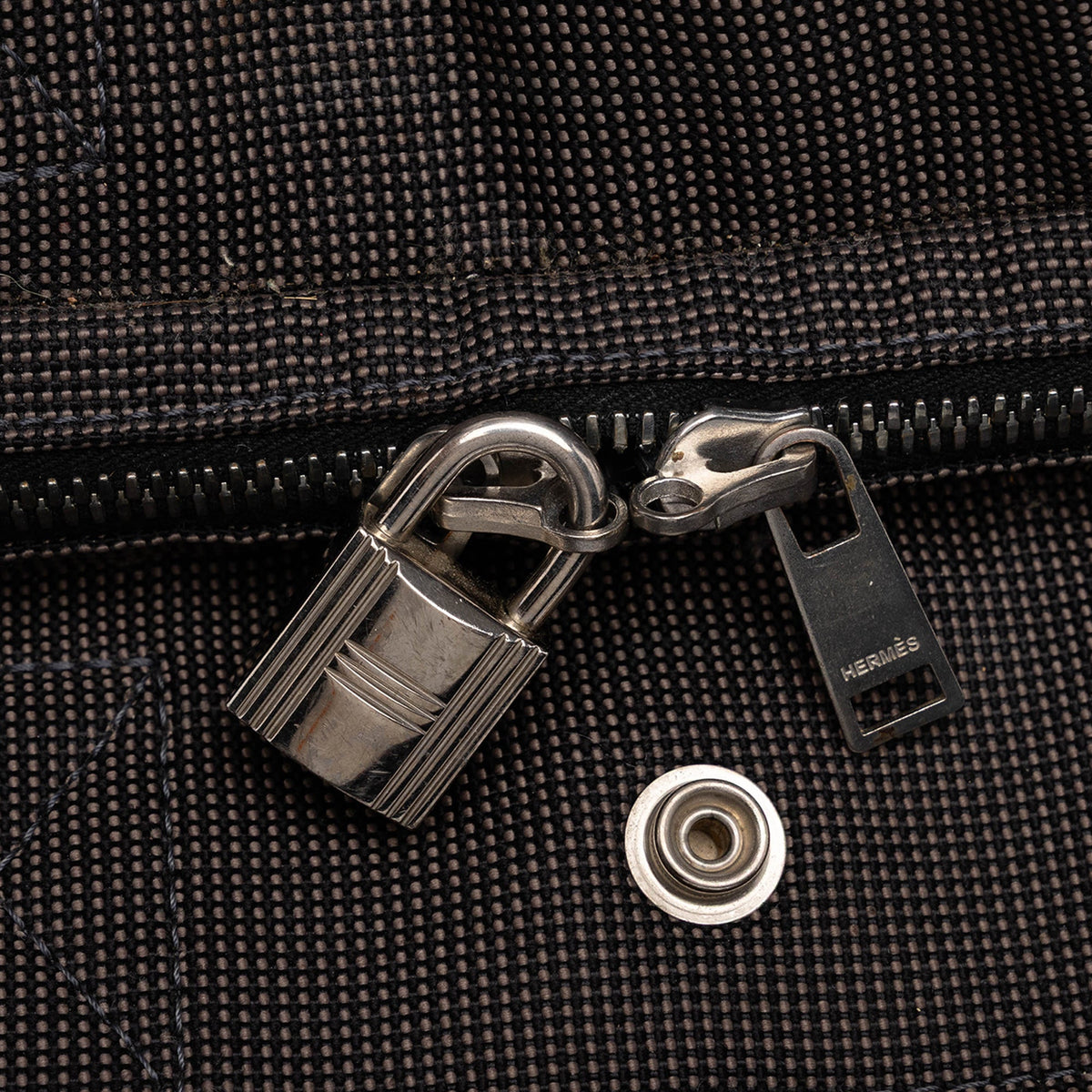 Hermès Canvas Herline Backpack PM — Gray