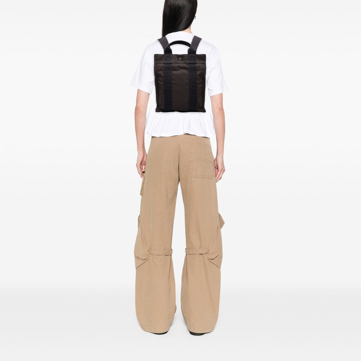 Hermès Canvas Herline Backpack PM — Gray