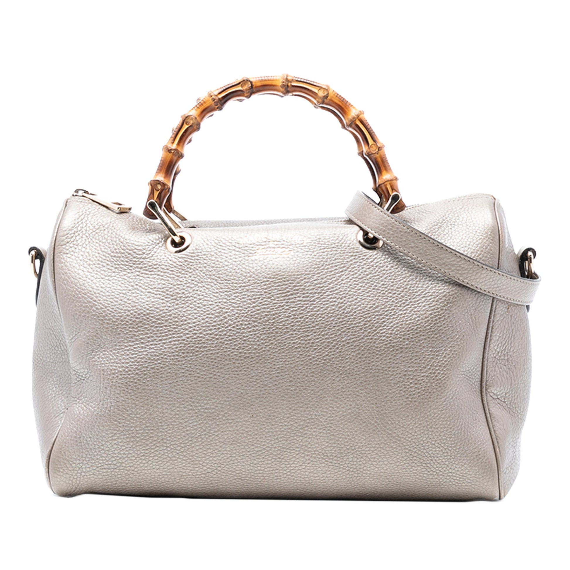 Gucci Medium Calfskin Bamboo Shopper Boston Bag