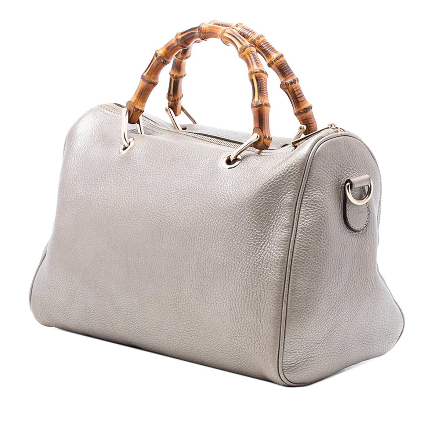Gucci Medium Calfskin Bamboo Shopper Boston Bag
