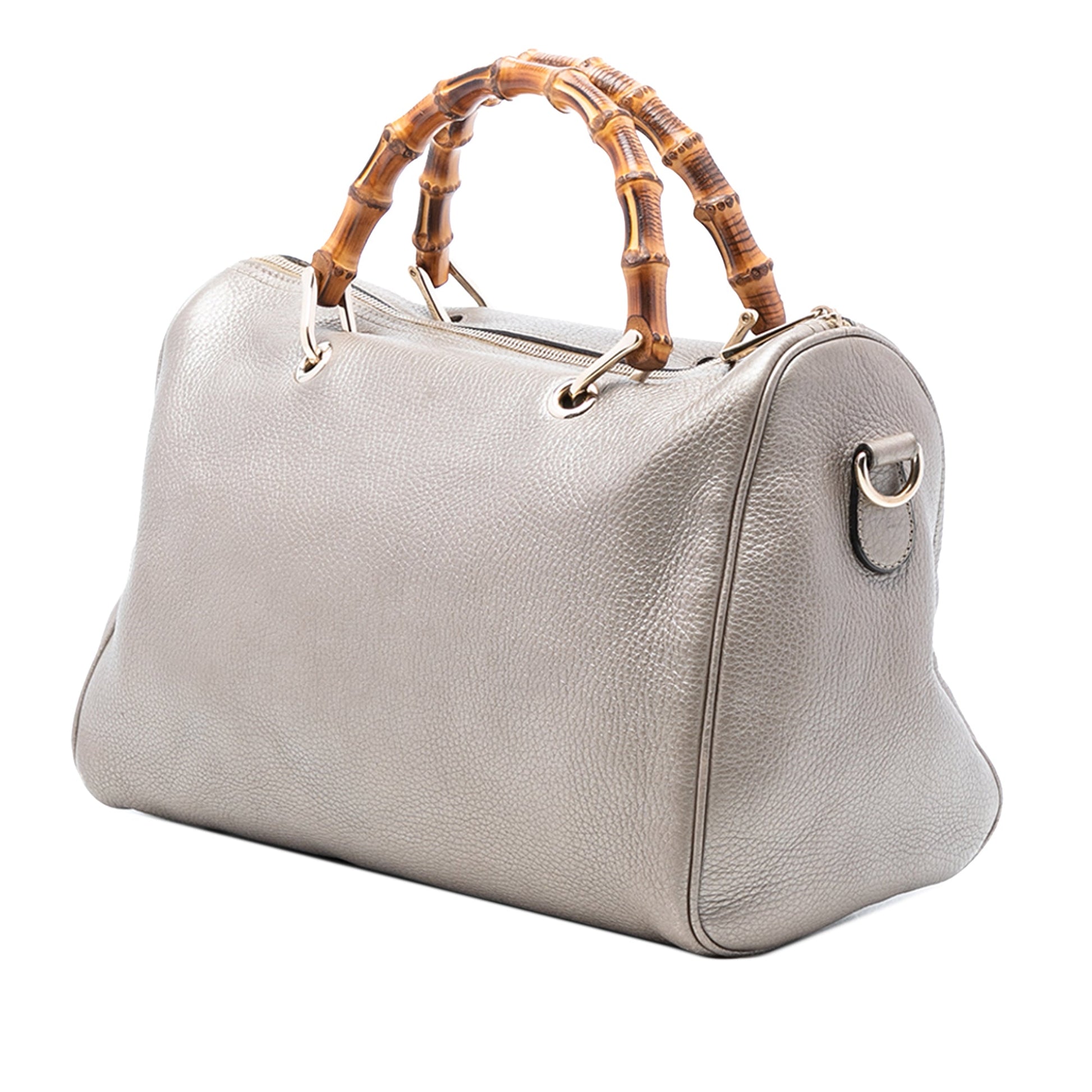 Gucci Medium Calfskin Bamboo Shopper Boston Bag