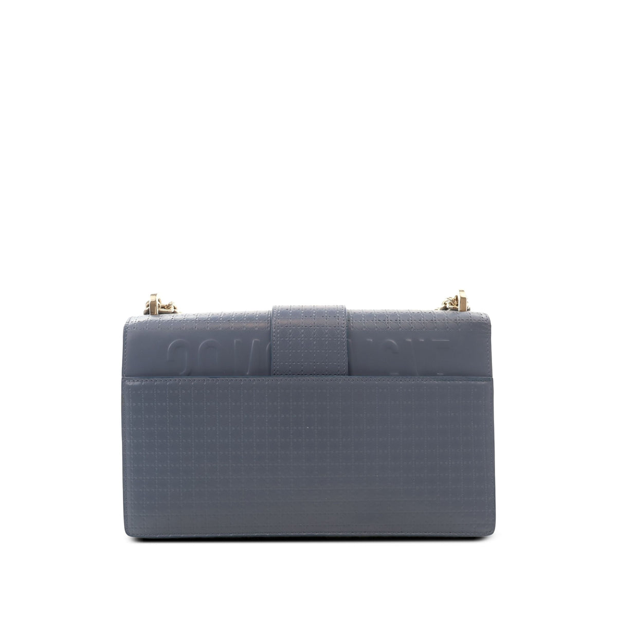 Dior Calfskin Microcannage 30 Montaigne Chain Flap — Blue
