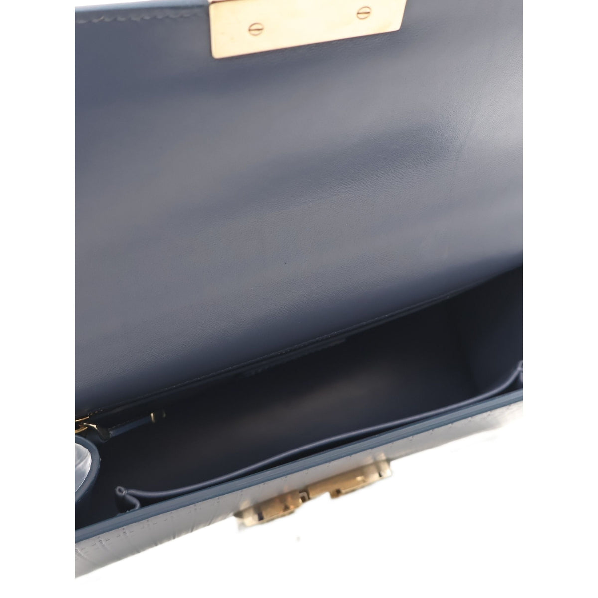 Dior Calfskin Microcannage 30 Montaigne Chain Flap — Blue