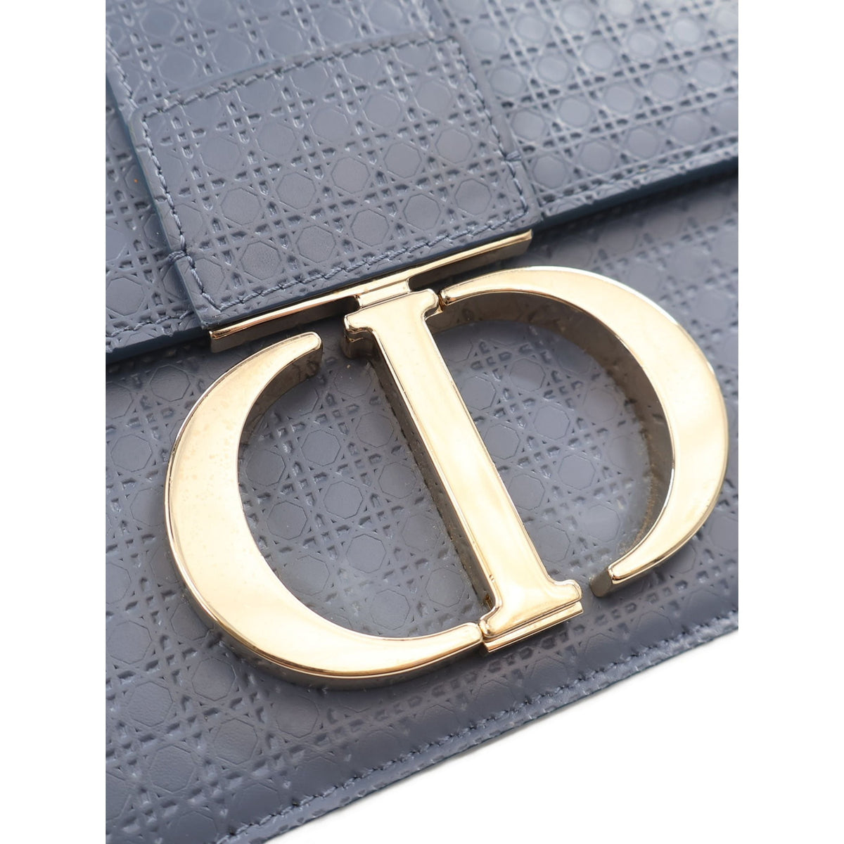 Dior Calfskin Microcannage 30 Montaigne Chain Flap — Blue