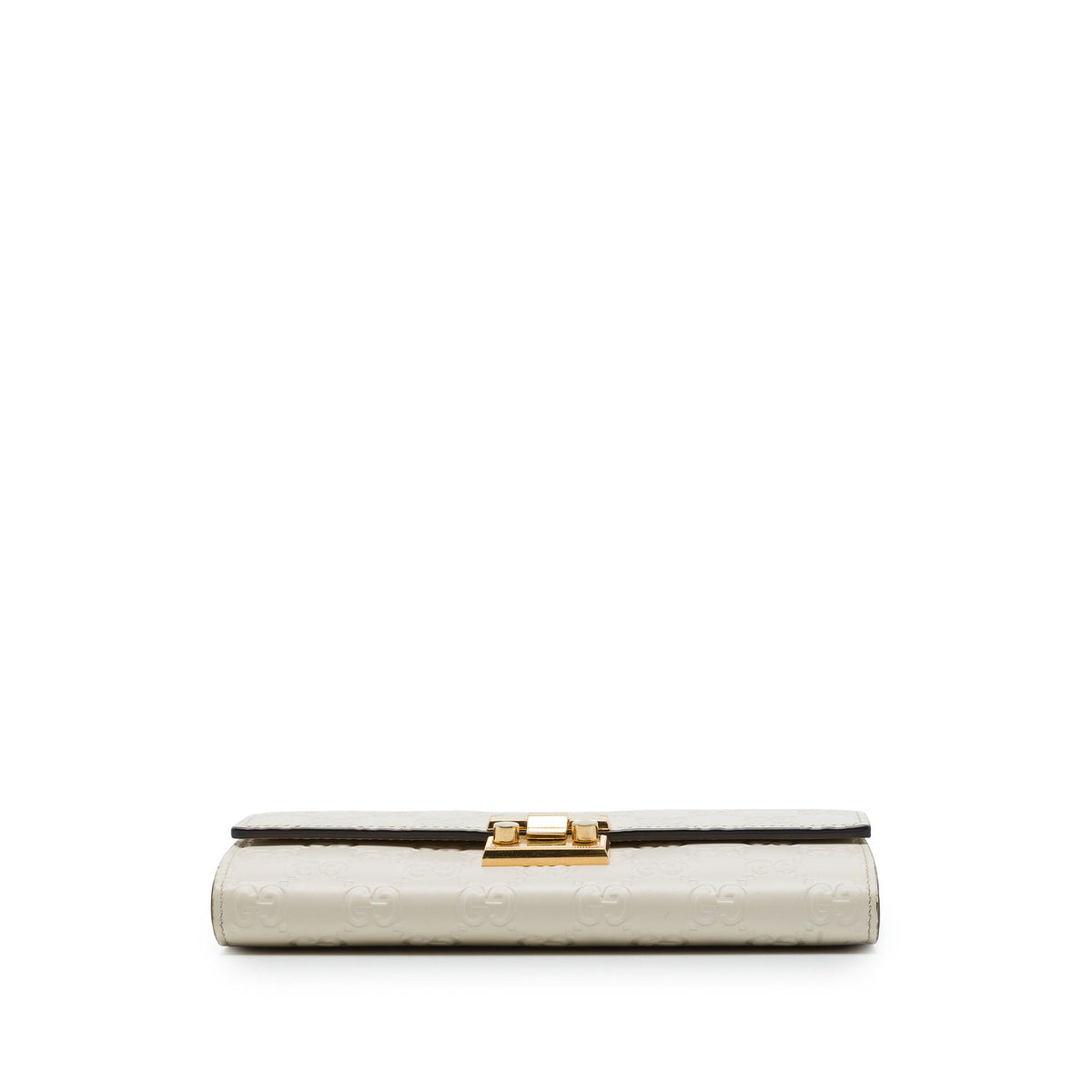 Gucci Guccissima Padlock Wallet On Chain — White
