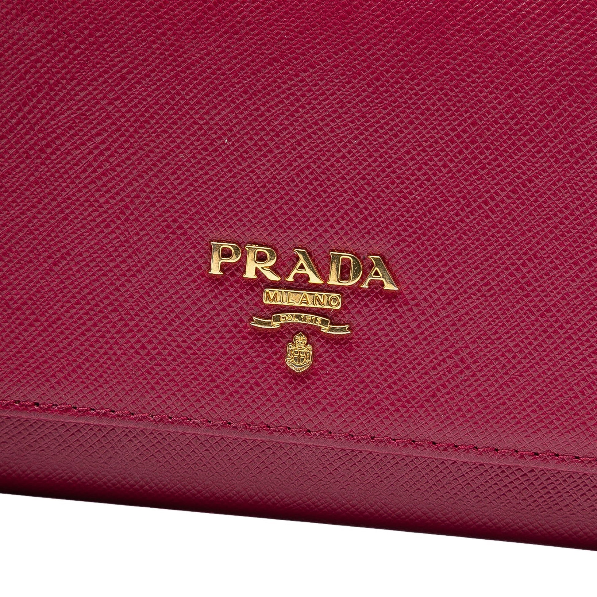 Prada Saffiano Wallet on Strap