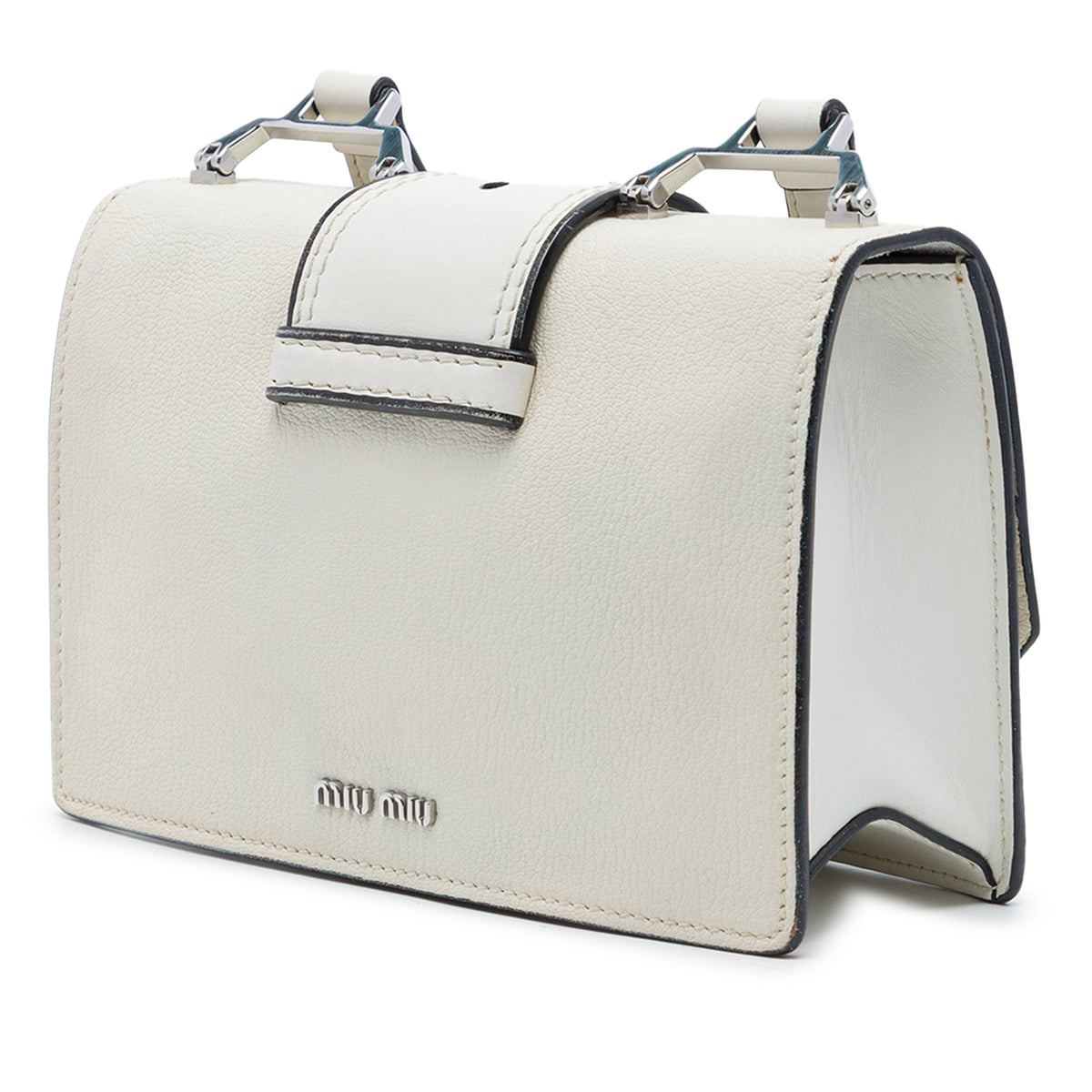 Miu Miu Goatskin Madras Soft Calf Crystal Embellished Crossbody