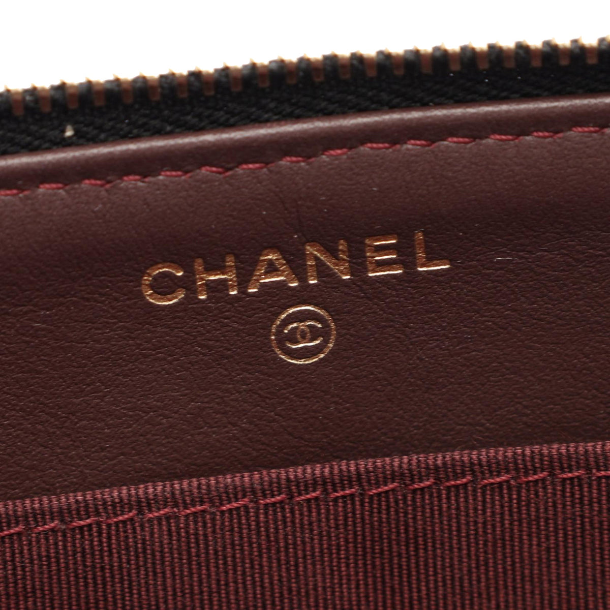 Chanel CC Quilted Caviar Zip Pouch — Black
