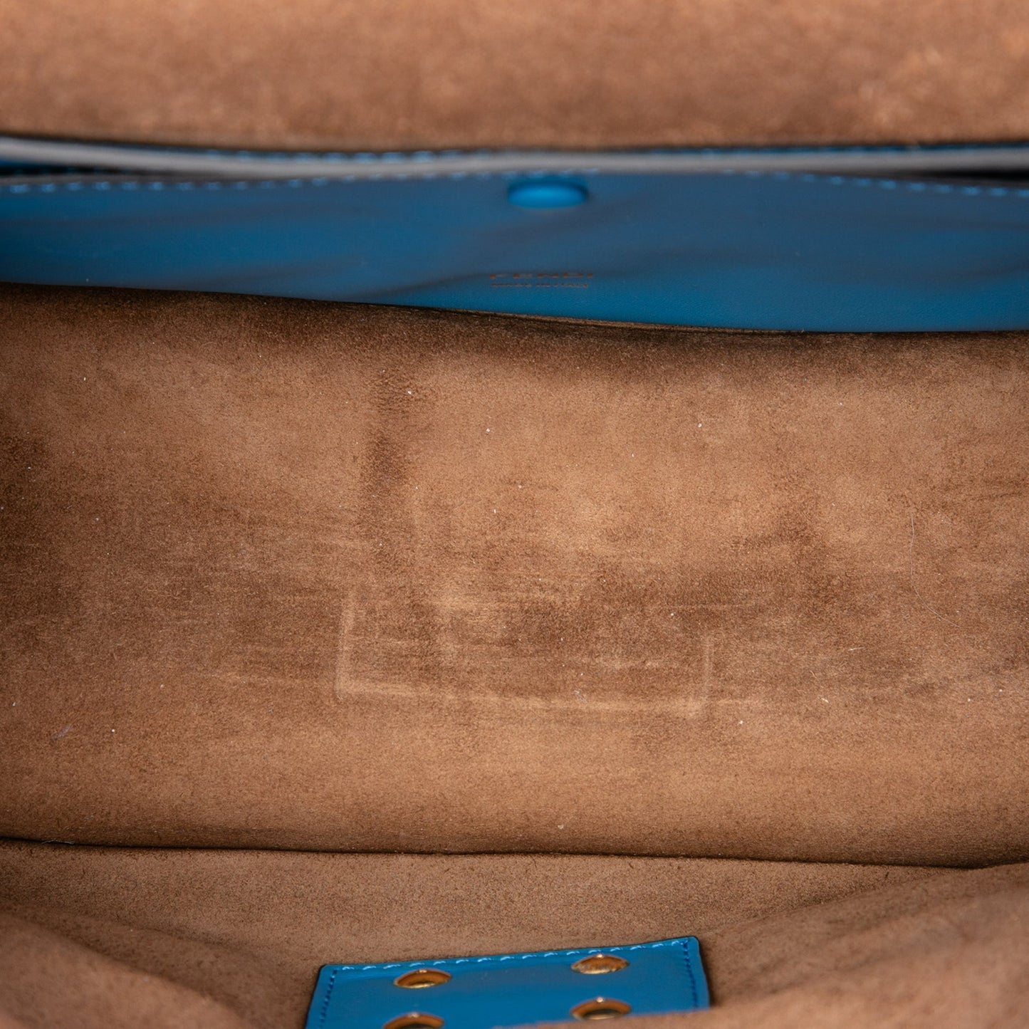 Fendi Suede and Leather Kan U Colorblock Satchel
