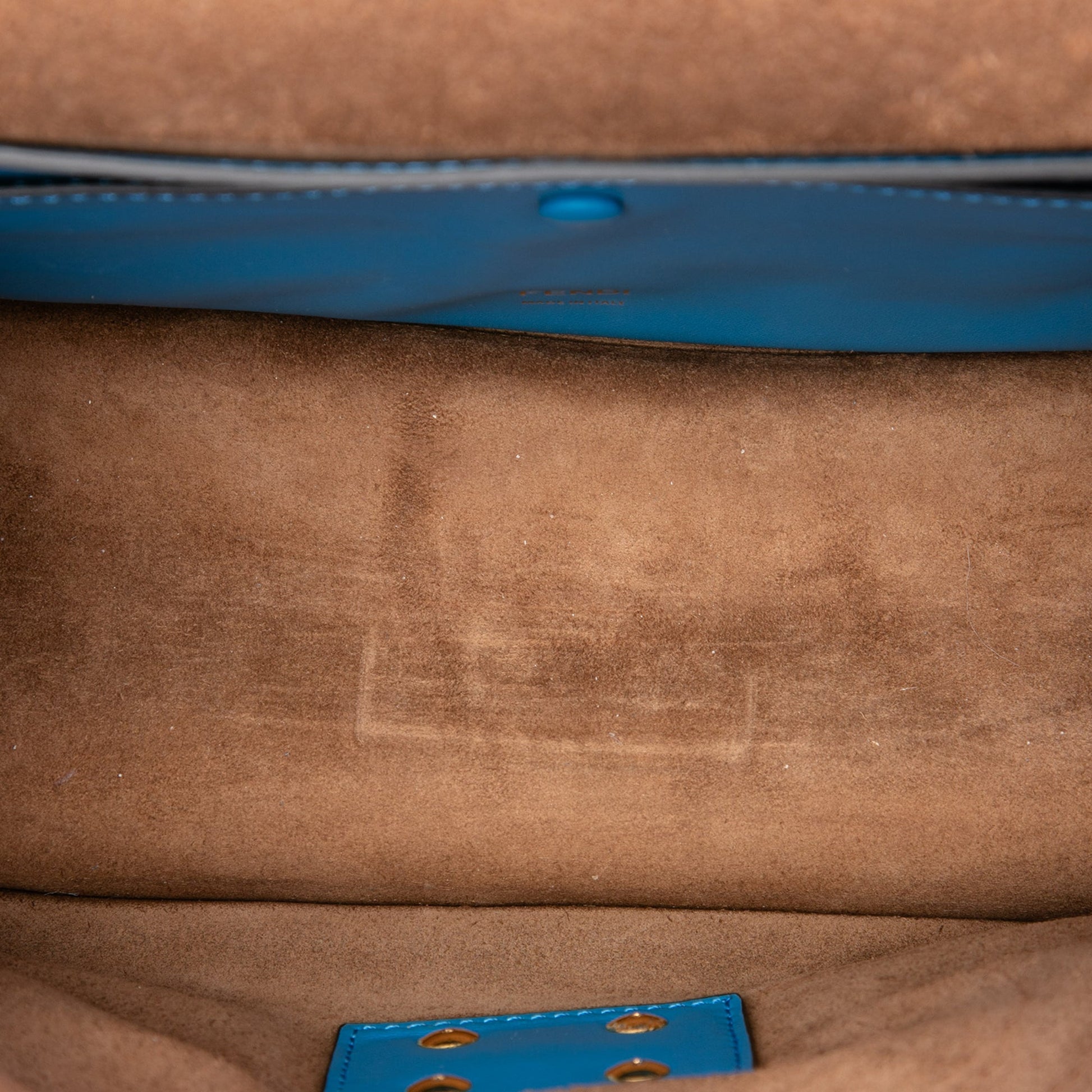 Fendi Suede and Leather Kan U Colorblock Satchel
