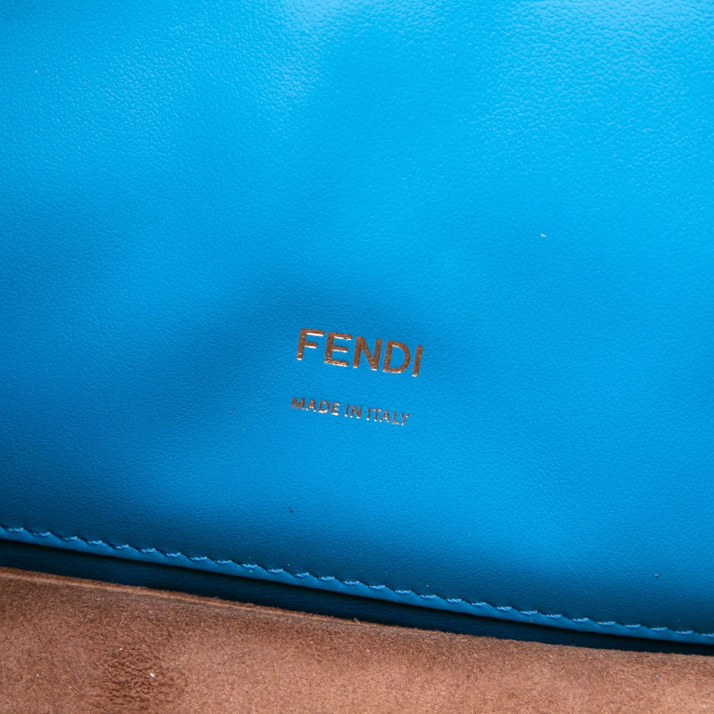 Fendi Suede and Leather Kan U Colorblock Satchel