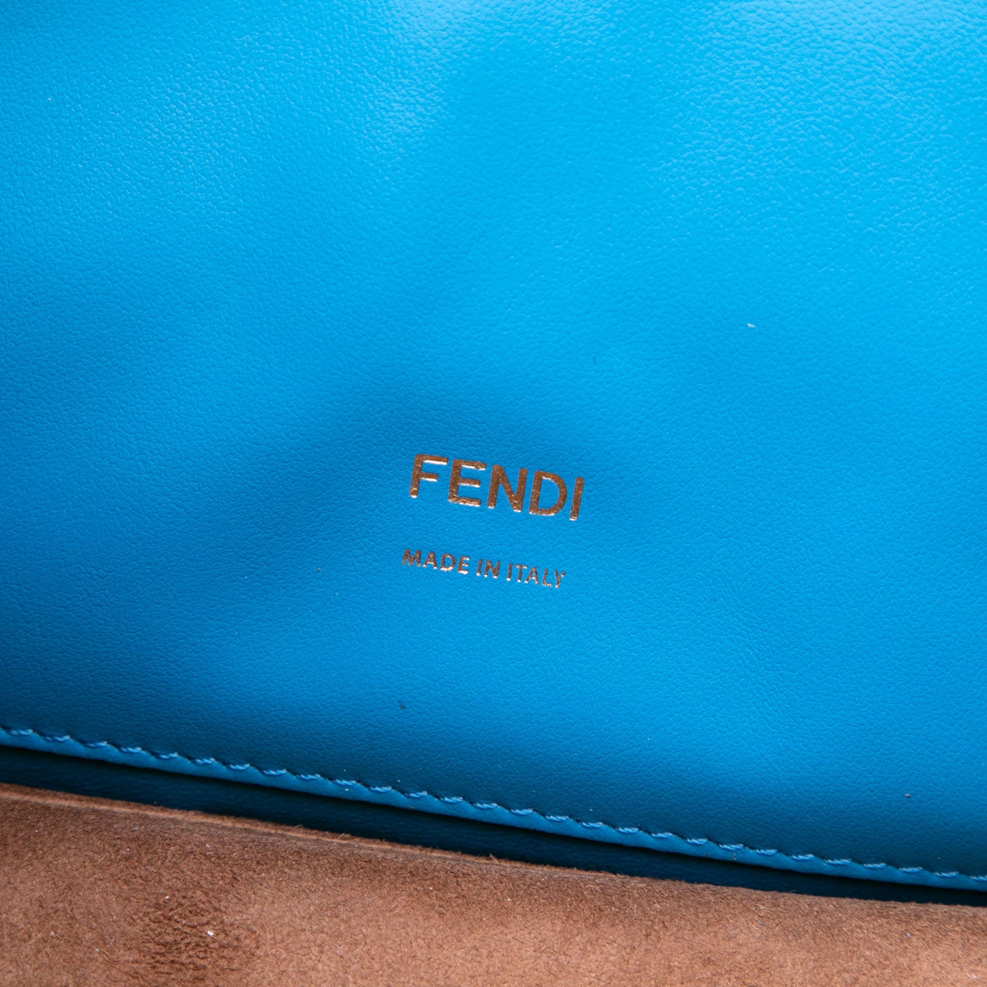 Fendi Suede and Leather Kan U Colorblock Satchel